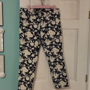 Tory Burch Navy and White Floral Jeans